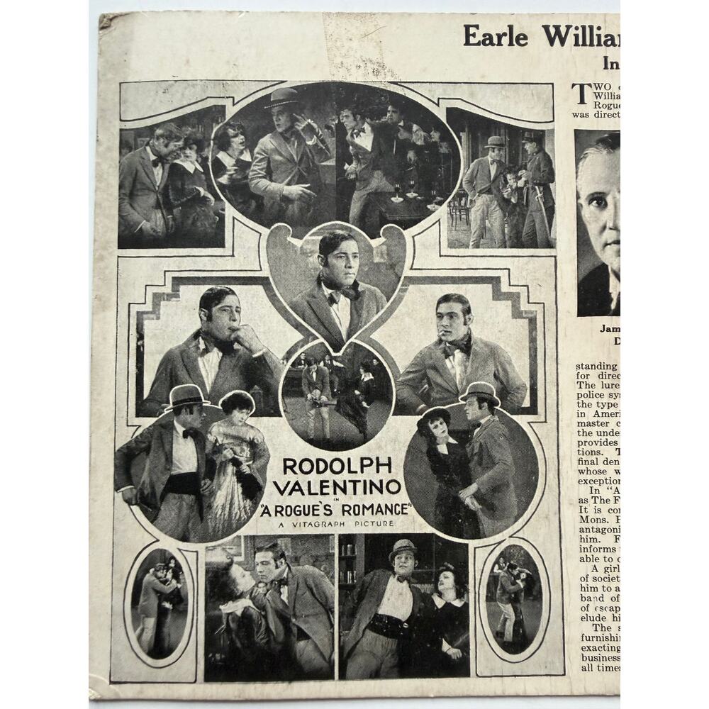 Very Rare Promotional 1922 Vitagraph Rouge's Romance Rudolph Valentino Hollywood - Picture 3 of 5